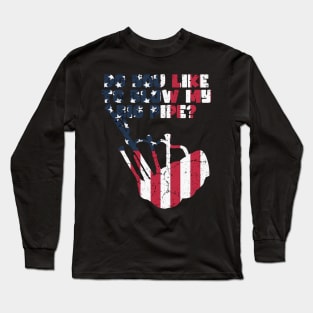 BAGPIPER AMERICAN FLAG Long Sleeve T-Shirt